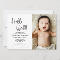 Chá de Bebê de Foto Moderna Hello World & Encontro