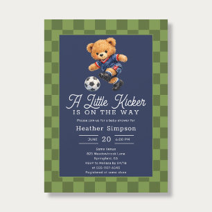 Convites Chá de Bebê de Futebol Teddy Bear Little Kicker