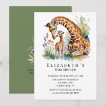 Chá de Bebê de Girafa em Aquarela da Mamãe e Eu