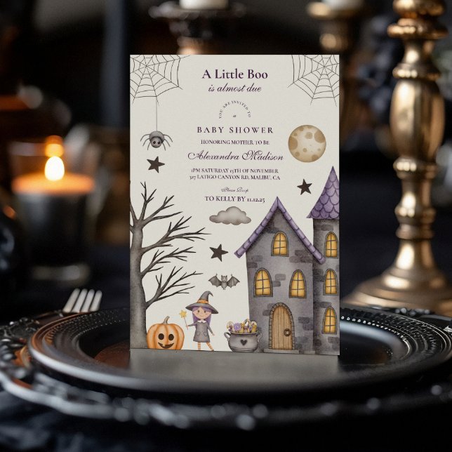 Convites Chá de Bebê de Halloween Caprichoso (Criador carregado)