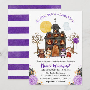 Convites Chá de Bebê de Halloween de Truque ou Tratamento c