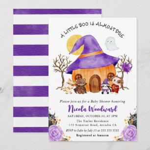 Convites Chá de Bebê de Halloween de Truque ou Travessura e