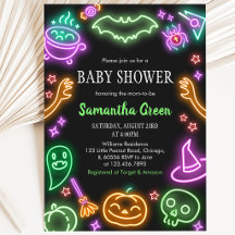 Chá de Bebê de Halloween Neon