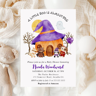 Convites Chá de Bebê de Halloween "Trick or Treat" em Aquar