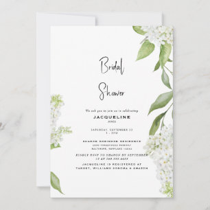 Convites Chá de Bebê de Hydrangea Branca Elegante