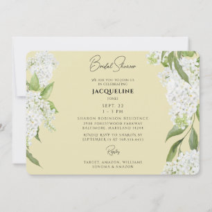 Convites Chá de Bebê de Hydrangeas Brancas Gotejantes Amare