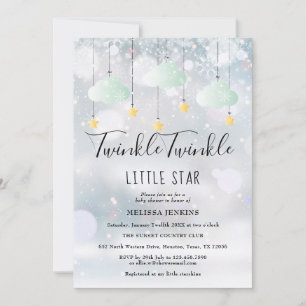 Convites Chá de Bebê de Inverno Twinkle Twinkle Little Star