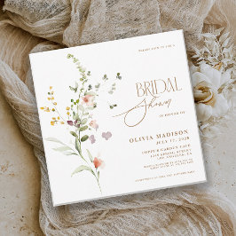 Convites Chá de Bebê de Jardim de Flores Boho com Letra Mod