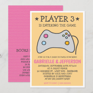 Convites Chá de Bebê de Jogo de Vídeo - Jogo de Computador