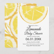 Chá de Bebê de Limonada Amarela de Limão Abstrato