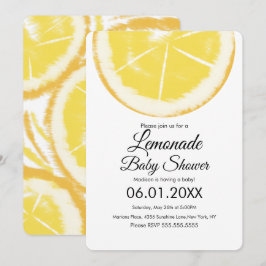 Convites Chá de Bebê de Limonada Amarela de Limão Abstrato