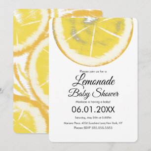 Convites Chá de Bebê de Limonada Amarela de Limão Abstrato
