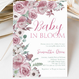 Convites Chá de Bebê de Menina Baby em Flor