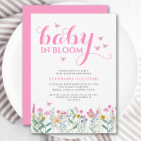 Chá de Bebê de Menina com Flor de Campo Baby in Bl