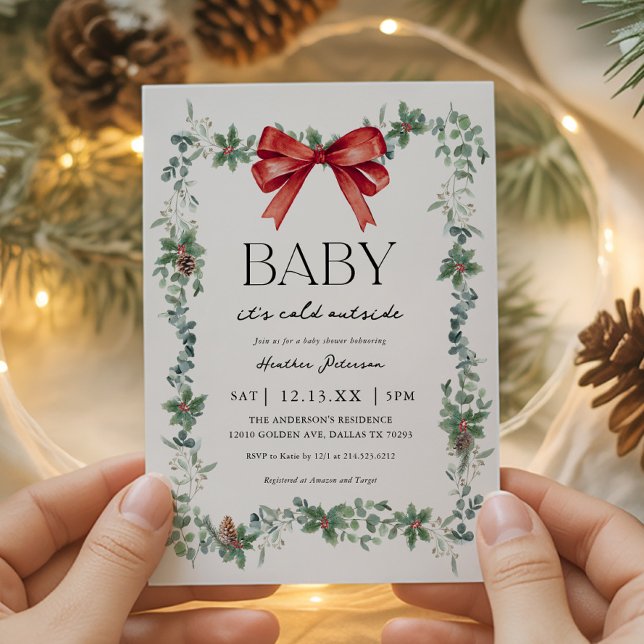 Convites Chá de Bebê de Natal Baby It's Cold Outside (Criador carregado)