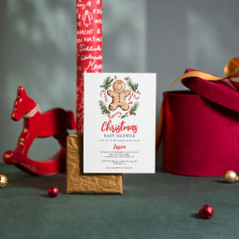 Convites Chá de Bebê de Natal com Biscoitos de Gengibre