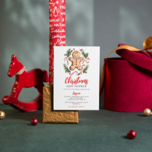 Convites Chá de Bebê de Natal com Biscoitos de Gengibre