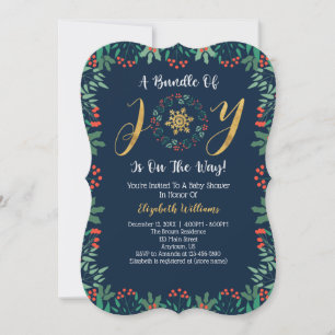 Convites Chá de Bebê de Natal com Verduras Bundle Of Joy