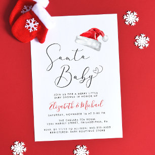 Convites Chá de Bebê de Natal para Casais Santa Baby