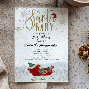 Convites Chá de Bebê de Natal Santa Baby Inverno