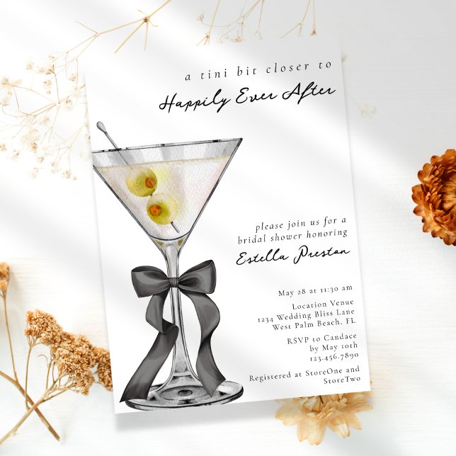 Convites Chá de Bebê de Noiva com Coquetel Martini Suja Sim (Criador carregado)