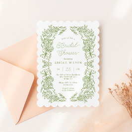 Convites Chá de Bebê de Noiva com Hortênsias Verde Sálvia R