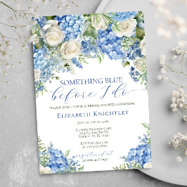 Convites Chá de Bebê de Noiva Elegante Hydrangea Azul