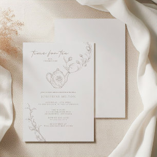 Convites Chá de Bebê de Noiva Floral Vintage Elegante