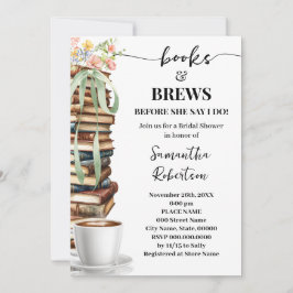Convites Chá de Bebê de Noiva Wild Flowers Books & Brews Co