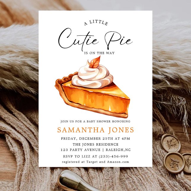 Convites Chá de Bebê de Outono da Pequena Torta Fofa de Abó (Criador carregado)