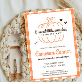 Convites Chá de Bebê de Outono Little Pumpkin sem Gênero De