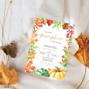 Convites Chá de Bebê de Outono Neutro Little Pumpkin