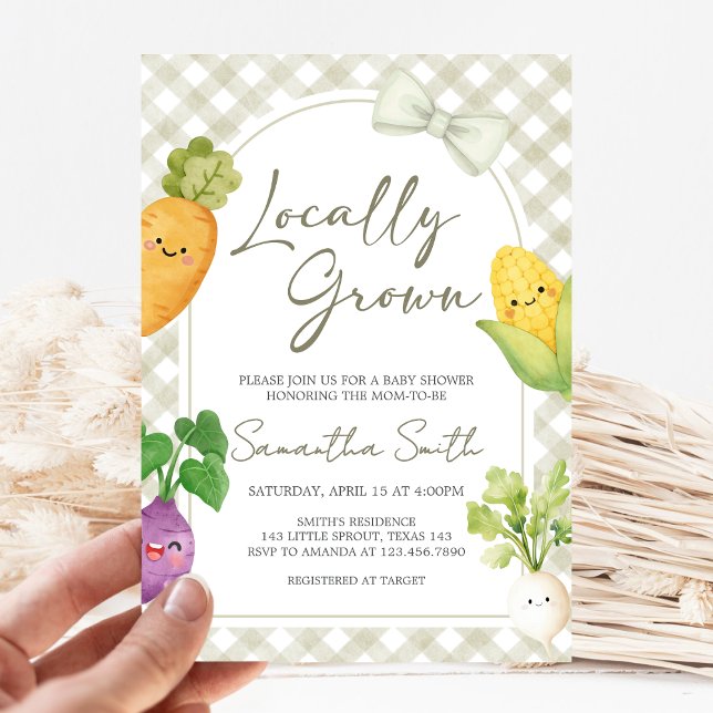 Convites Chá de Bebê de Produtos Locais (Locally Grown Baby Shower Invitation)