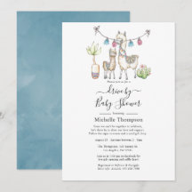 Chá de Bebê de Riachão Temático de Llama em Aquare