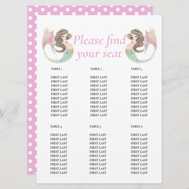 Convites Chá de bebê de sereia sob o mar (Frente/Verso)