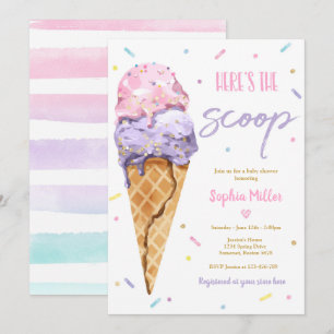 Convites Chá de Bebê de Sorvete Aqui Está a Dica Chá de Beb