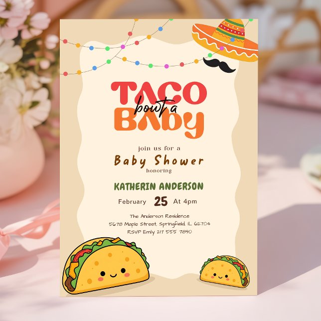 Convites Chá de Bebê de Taco Mexicano Neutro em Gênero (Criador carregado)