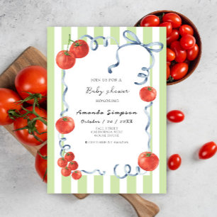 Convites Chá de Bebê de Tomate em Aquarela