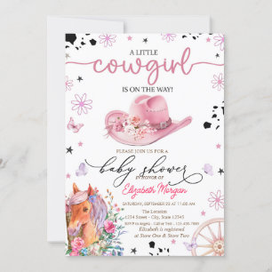 Convites Chá de Bebê de uma Pequena Cowgirl Pony
