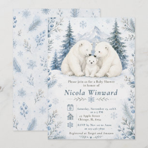 Convites Chá de Bebê de Urso Polar