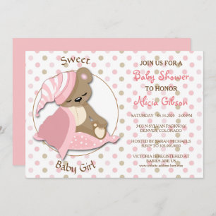 Convites Chá De Bebê De Urso Sonolento