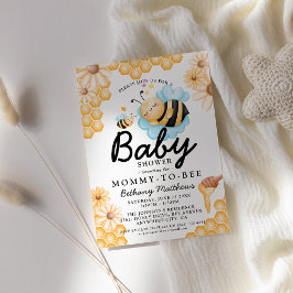 Convites Chá de Bebê de Verão da Mamãe Abelha Fofa