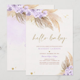 Convites Chá de Bebê Deserto Tropical Boêmio Grama das Pamp