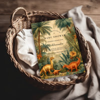 Chá de Bebê Dinossauro da Selva Vintage