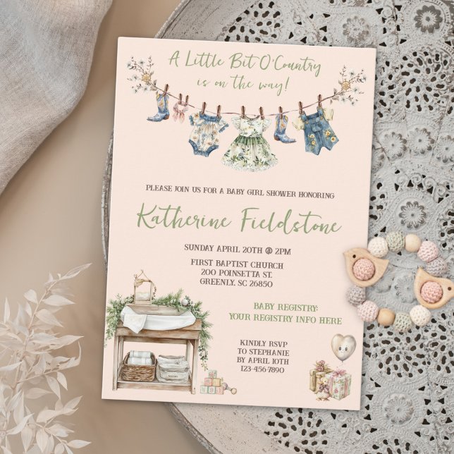 Convites Chá De Bebê Do Campo (Criador carregado)