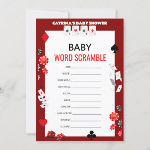Convites Chá de Bebê do Cassino Ás - Nome Editável, 5x7