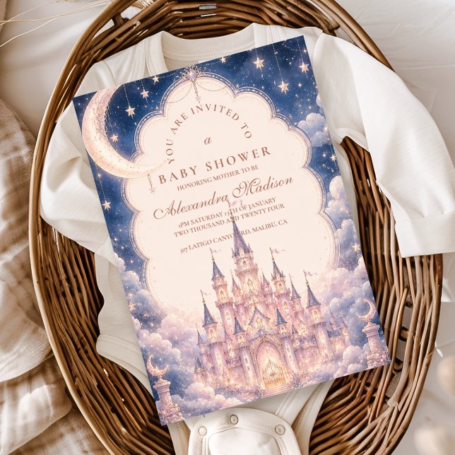 Convites Chá de Bebê do Castelo da Princesa Celestial (Criador carregado)