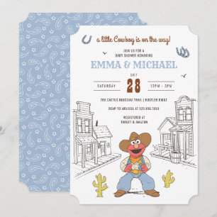 Convites Chá de Bebê do Cowboy Elmo da Rua Sésamo