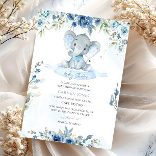 Convites Chá de Bebê do Elefante Floral