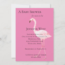 Convites Chá de Bebê do Flamingo Rosa